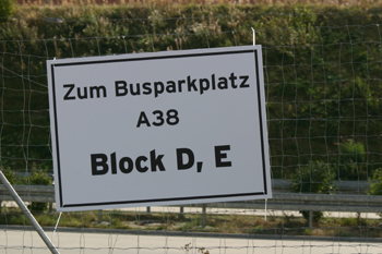 A38 Autobahn Papstbesuch Etzelsbach Eichsfeld Vollsperrung Pilger Hinweisschild 14