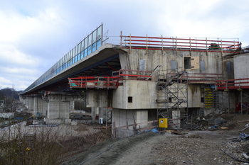 A45 Autobahn Lenntalbrücke Verschub Überbau Hilfspfeiler Hagen 19