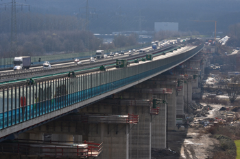 A45 Autobahn Lenntalbrücke Verschub Überbau Hilfspfeiler Hagen 26