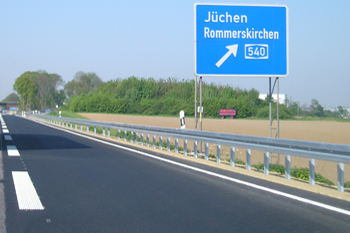 A540 Autobahn Jüchen Grevenbroich Rommerskirchen B59n Anschluß A46  Bundesautobahn Rampe 01