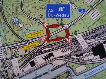 A 3 Autobahn Duisburg-Wedau Anschlußstelle Umleitungskonzept