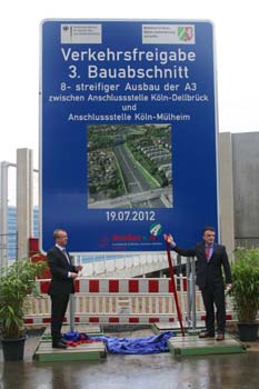A 3 Bundesautobahn Ausbau achtstreifig Kölner Ring Verkehrsfreigabe 22