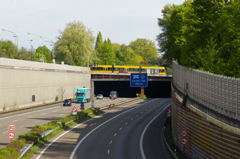 A 52 Autobahnkreuz Essen-Ost Vollsperrung Bergbauschacht