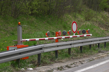 Autobahntunnel A 8 Lämmerbuckel Tunneltest Schranken 68