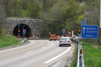 Autobahntunnel A 8 Lämmerbuckel funktionaler Tunneltest05