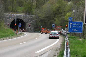 Autobahntunnel A 8 Lämmerbuckel funktionaler Tunneltest 03