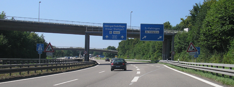 Bundesautobahn A 831 Stuttgart Vaihingen kürzeste Autobahn 41