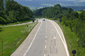 Deutschlands höchste Autobahn A980 Abzweig Waltenhofen Allgäu 99