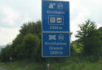 Kirchheimer Dreieck  Autobahn A 4 Autobahn A 7 15