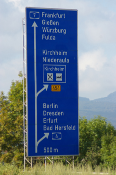Kirchheimer Dreieck  Autobahn A 4 Autobahn A 7 86